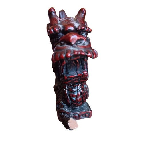 Vintage Chinese Dragon Resin Figurine Statue 3x4" - Picture 3 of 5